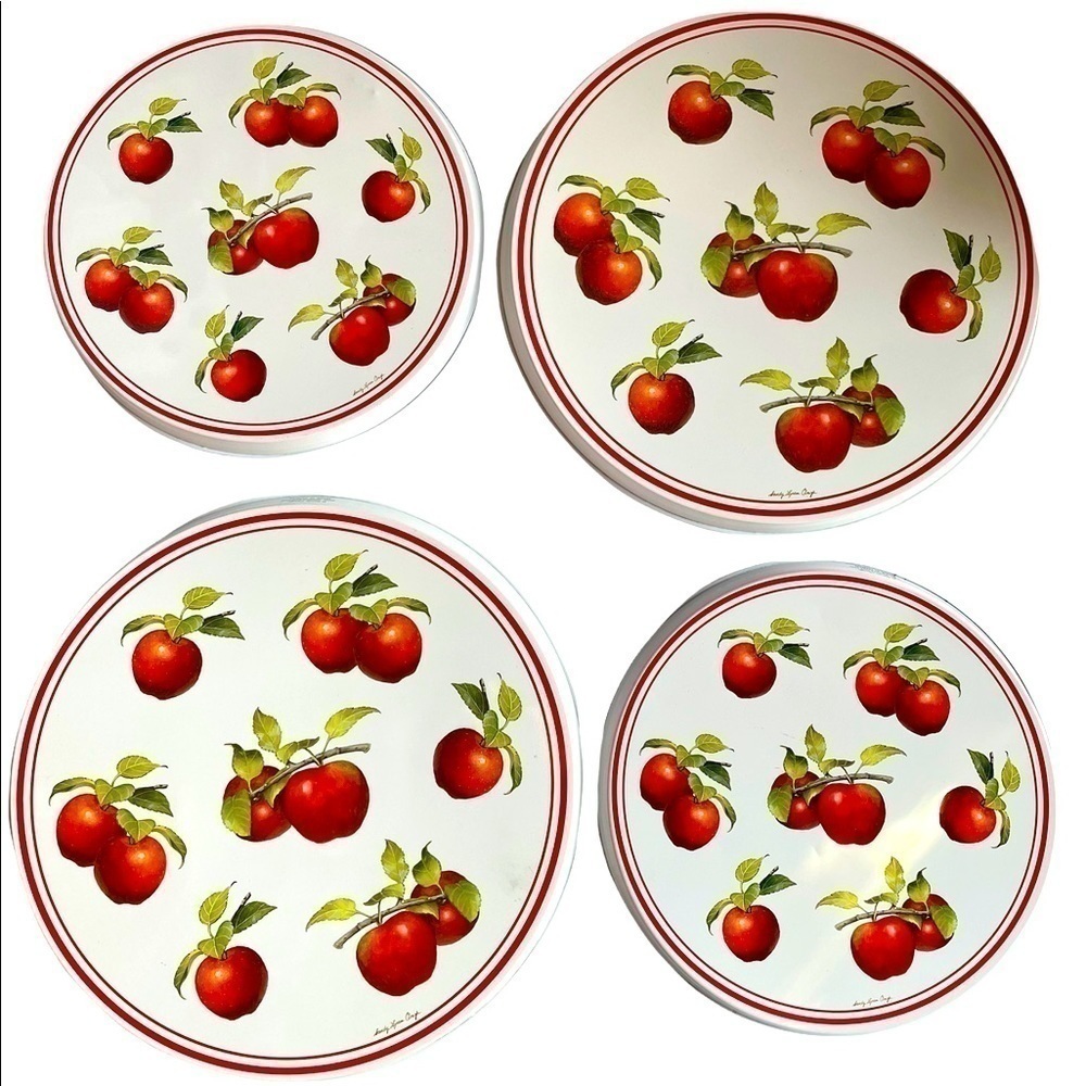 Apple stove burner covers country farmhouse decor by Sandy Clough set of four